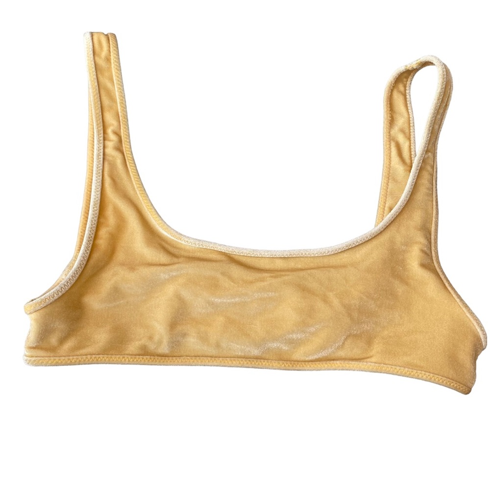 Triangl Golden Yellow Velvet Bikini Top - Picture 2 of 4